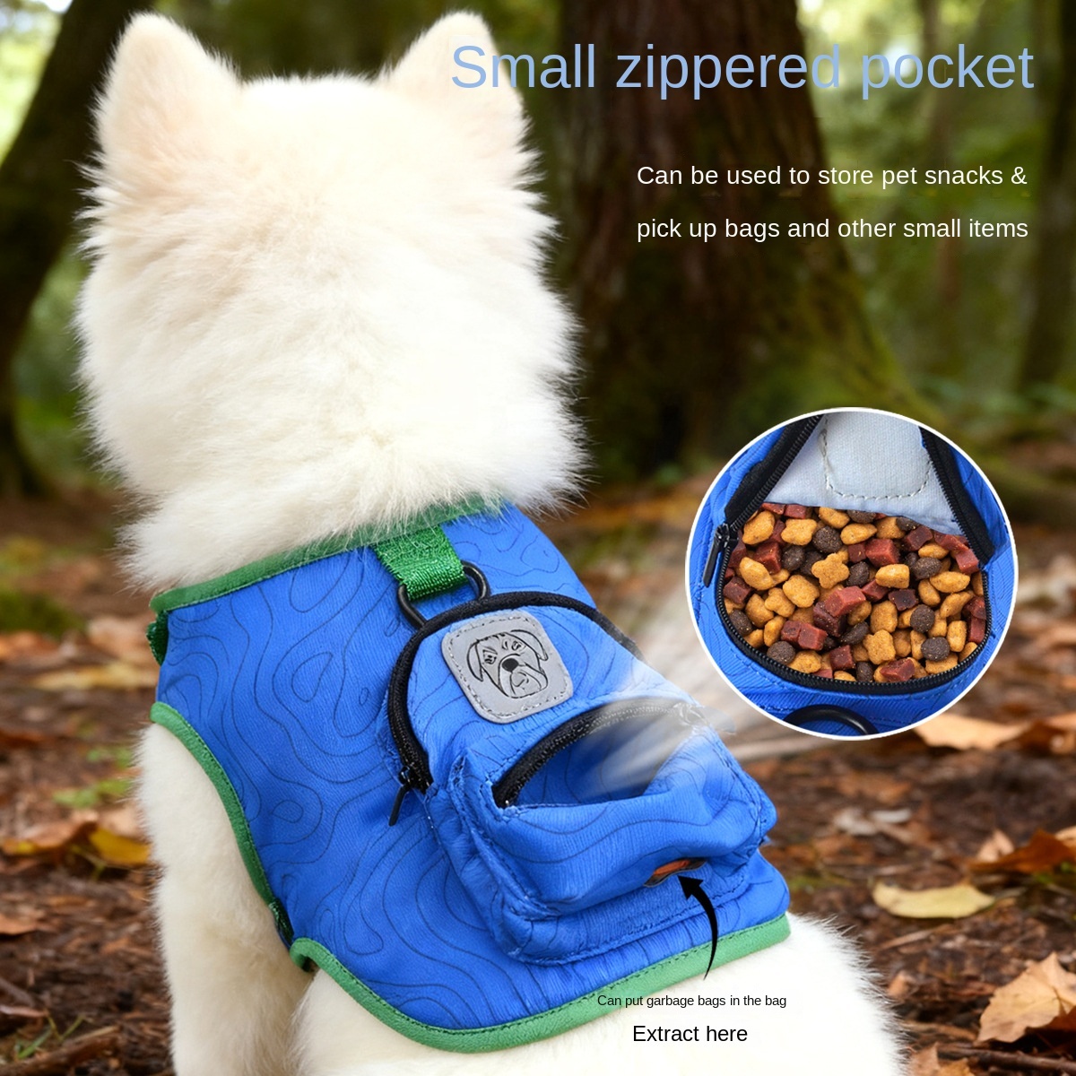 X-Style Round Tail Harness with Storage Bag | Textured Fabric | Pet Walking Gear