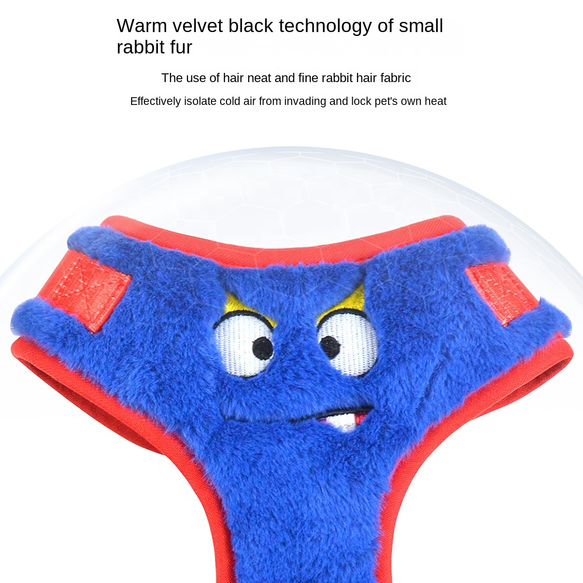 Rabbit Plush Dog Harness | Dopamine Color & Embroidery | 4-Color Options