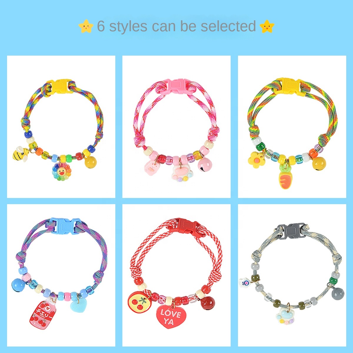 Fashion DIY Pet Cat Beaded Small Dog Cat Calming Collar Necklace Decoration