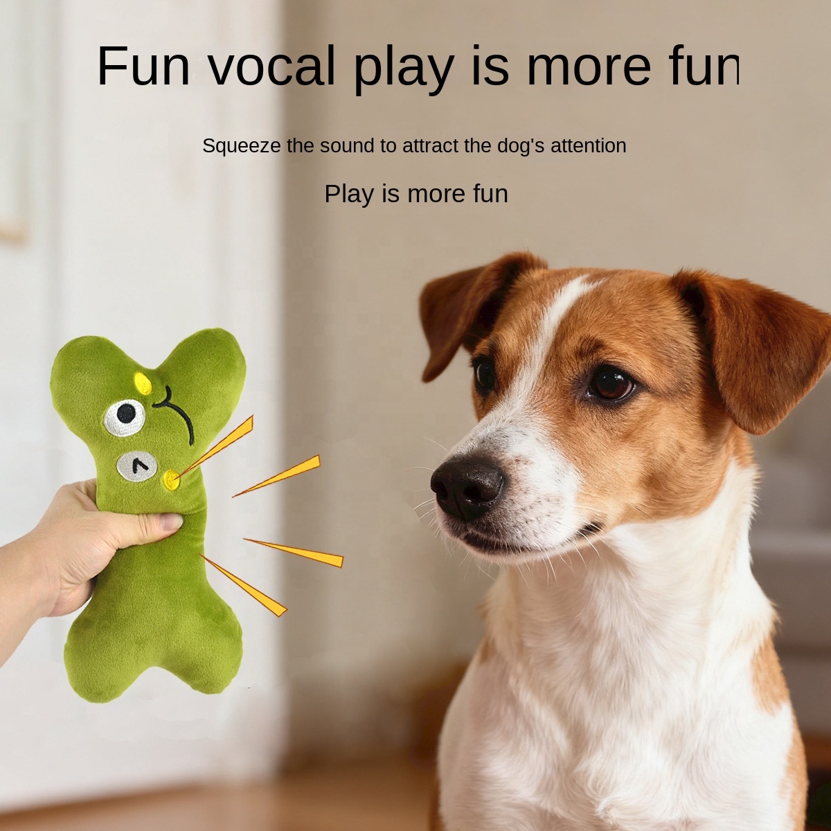 Dopamine Color Bone Plush Toy for Dogs | Squeaky & Embroidery Design