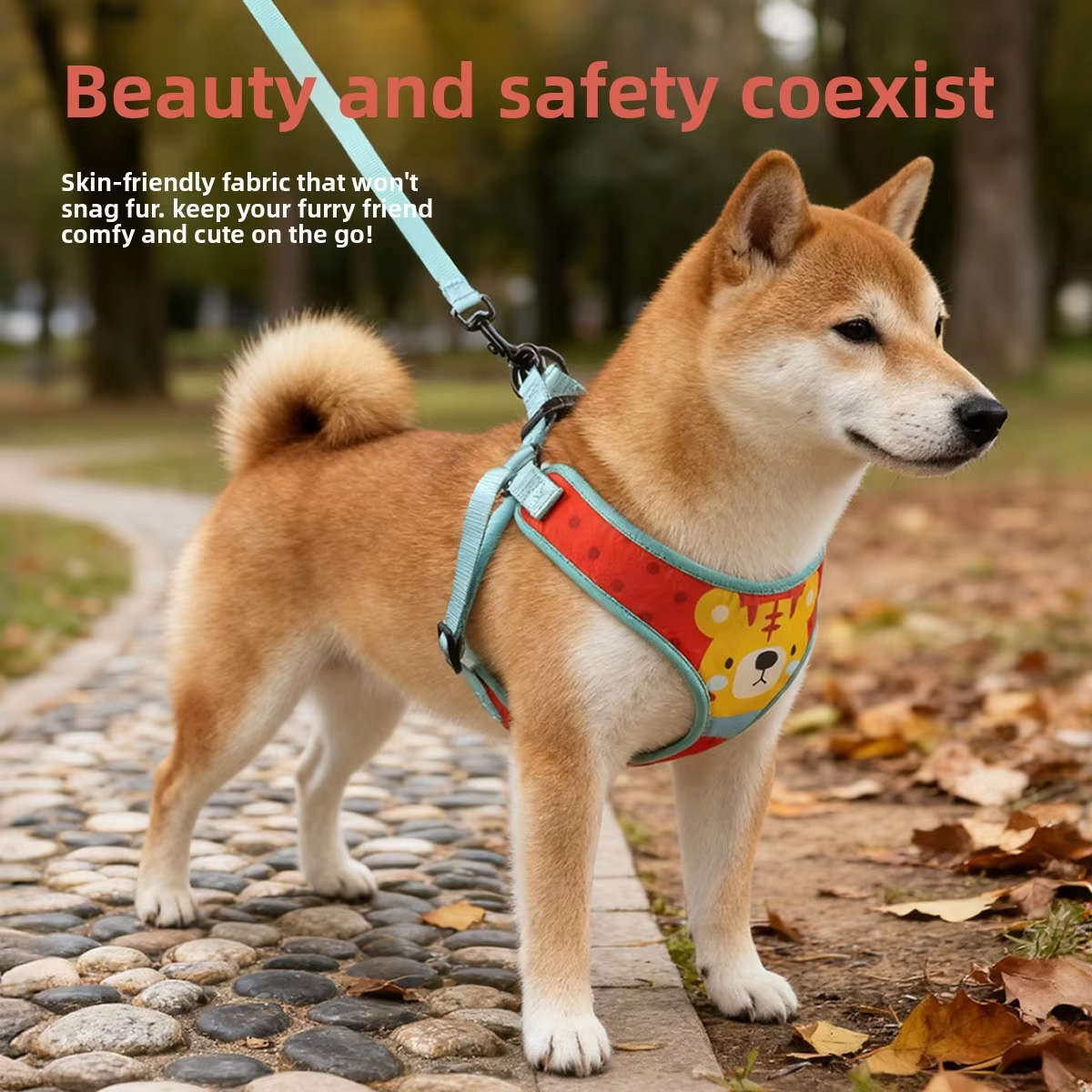 Wild Park Series Dog Harness | Animal Pattern Design | Fun Outdoor Pet Gear