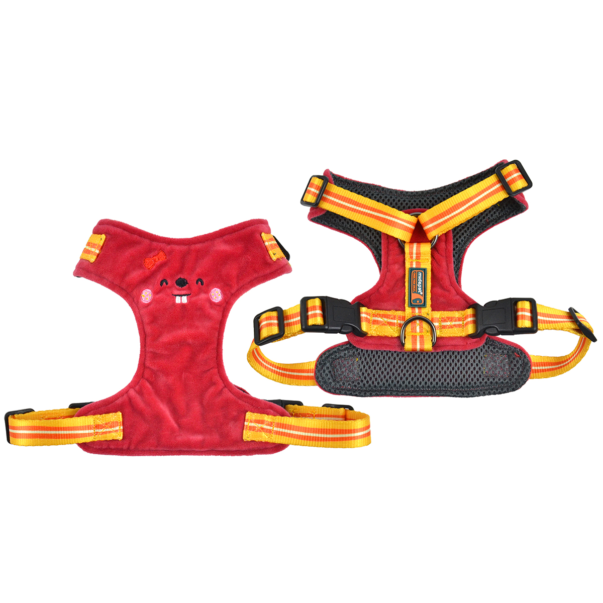 Wild Planet Series Plush Dog Harness | Cartoon Embroidery Design | 12 Color Options