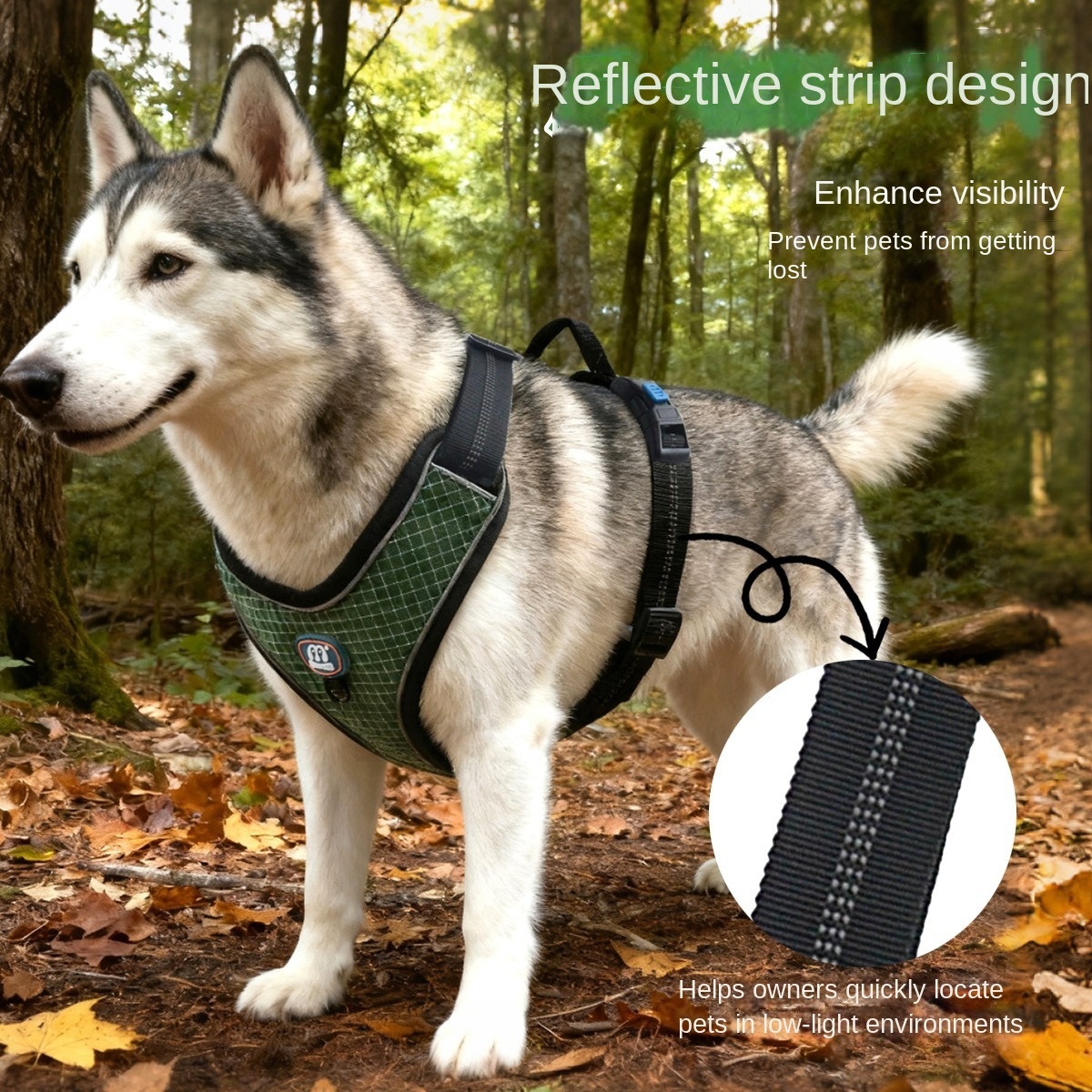 Reflective Waterproof Dog Harness | Anti-Burst Grid Design | Safety Pet Vest