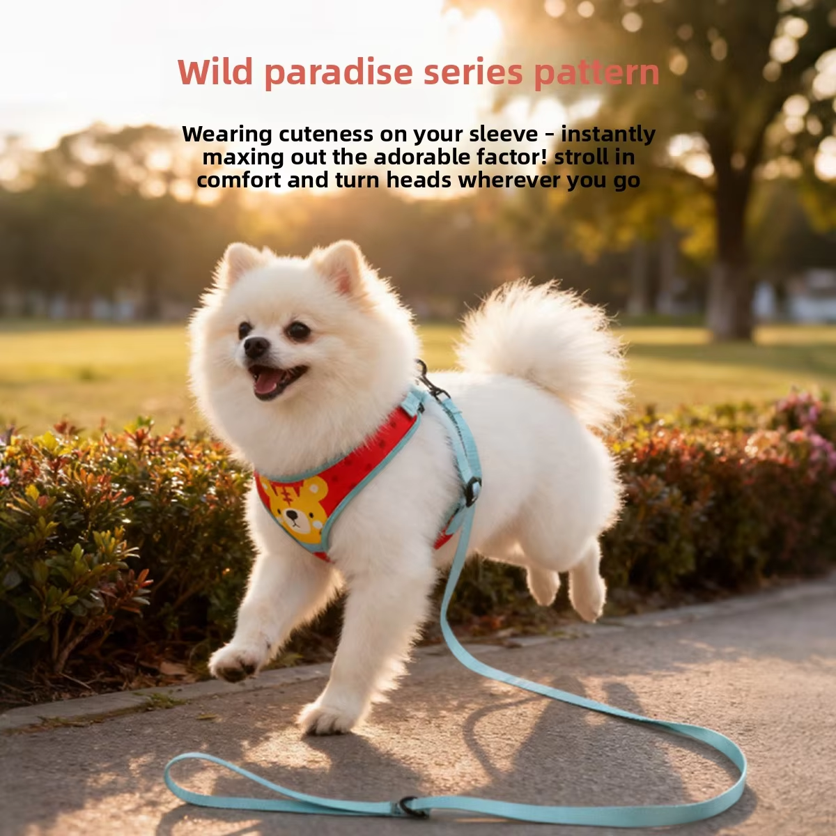 Wild Park Series Dog Harness | Animal Pattern Design | Fun Outdoor Pet Gear