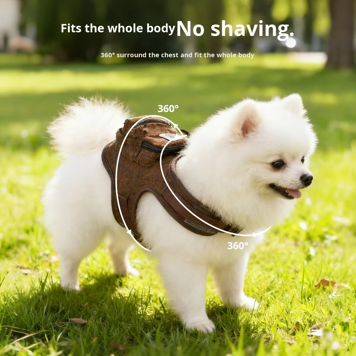 Tweed Pet Harness with Bag British Style Vintage Dog Vest Functional Fashion