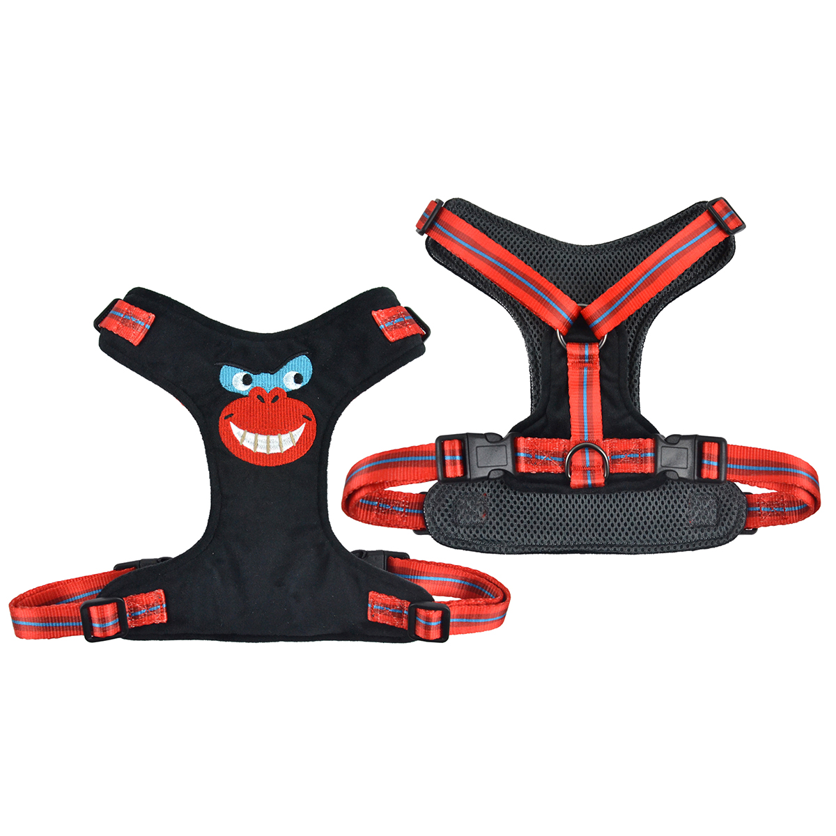 Wild Planet Series Plush Dog Harness | Cartoon Embroidery Design | 12 Color Options