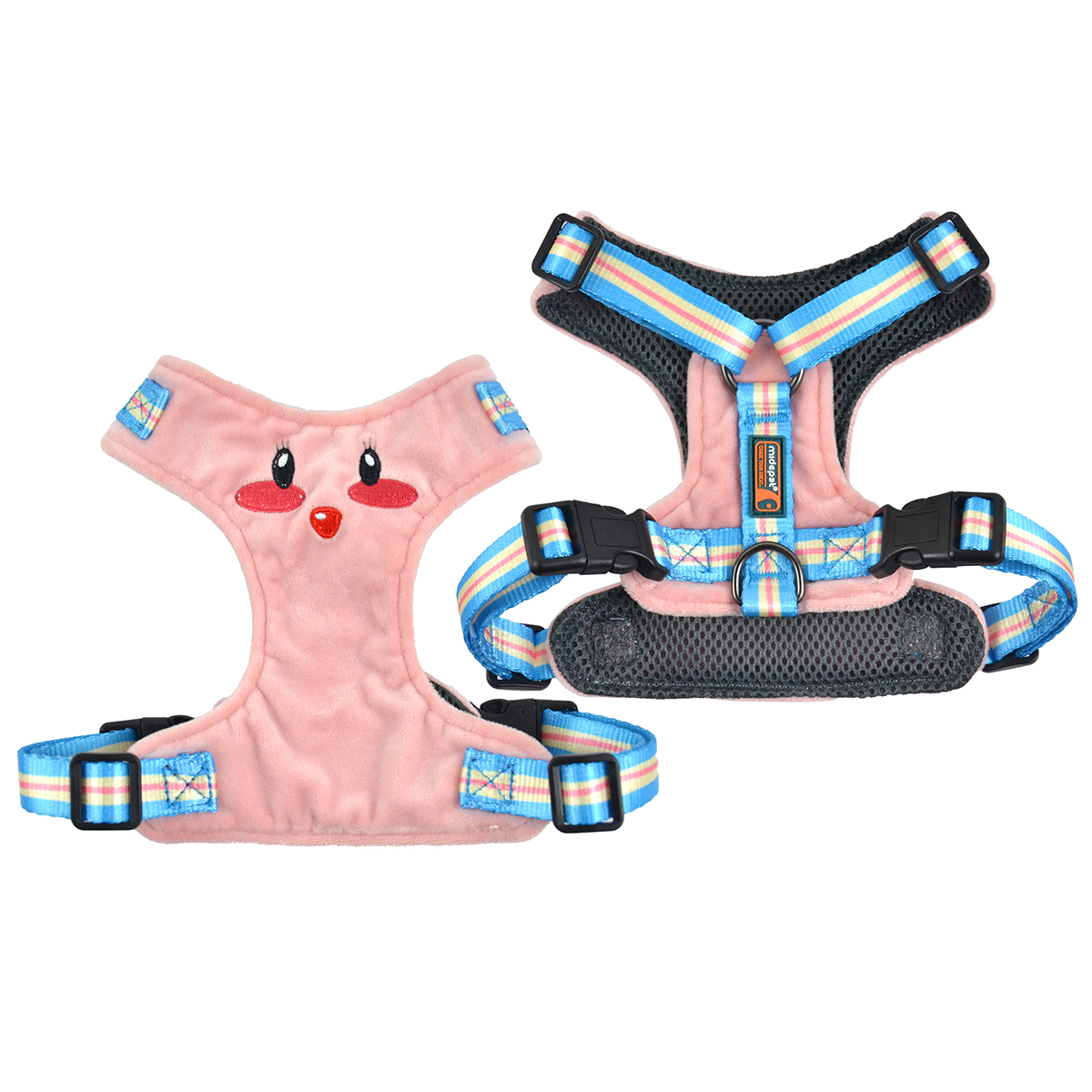 Wild Planet Series Plush Dog Harness | Cartoon Embroidery Design | 12 Color Options