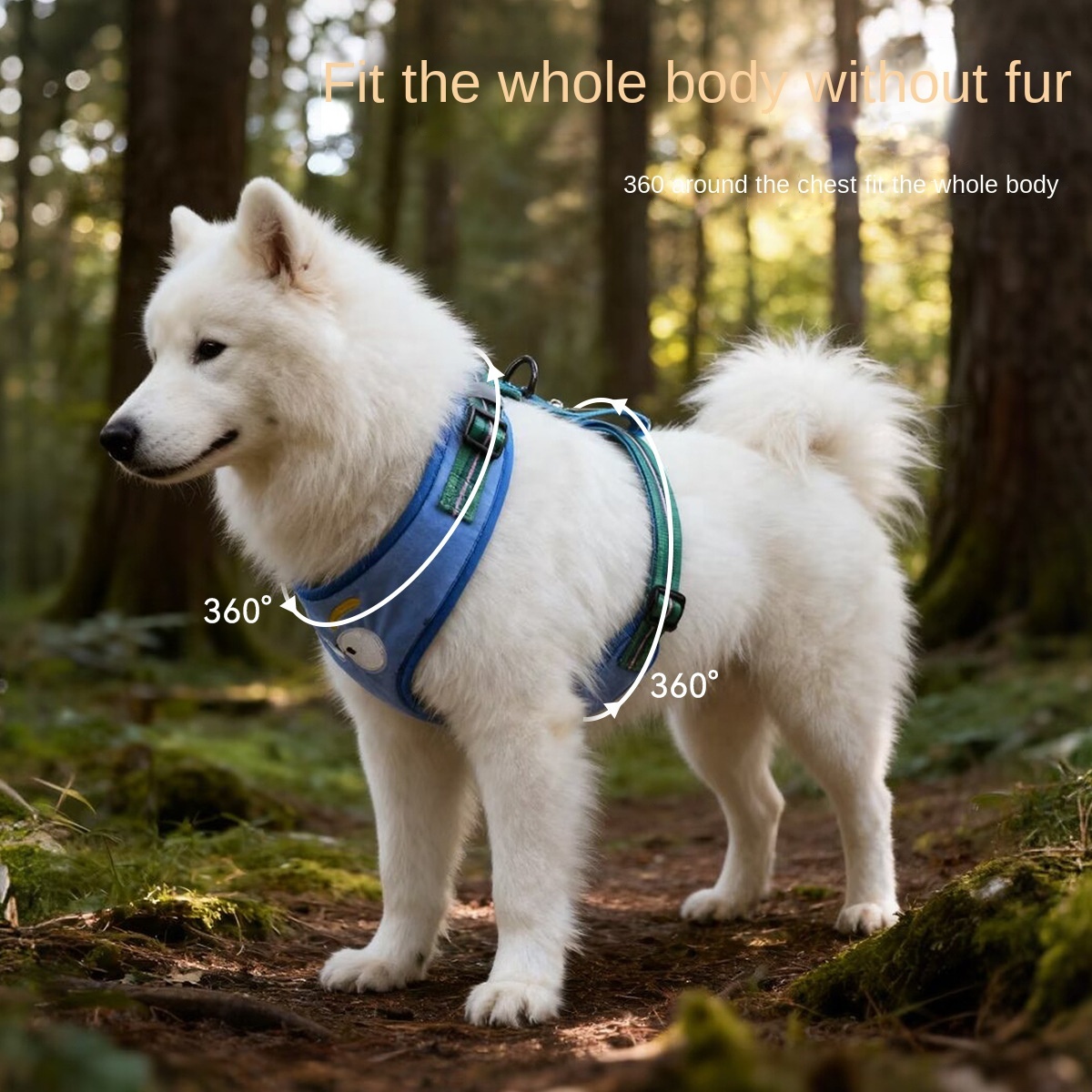 Cute Embroidered Plush Dog Harness | Crystal Soft Fabric | Cartoon Expression Design