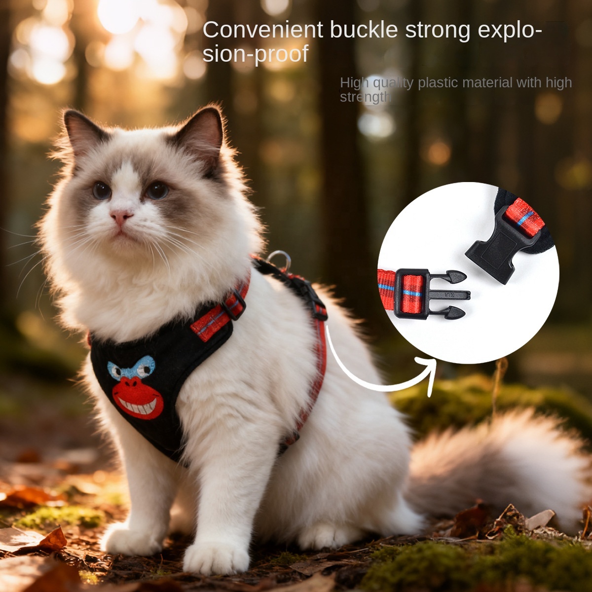 Wild Planet Series Plush Dog Harness | Cartoon Embroidery Design | 12 Color Options