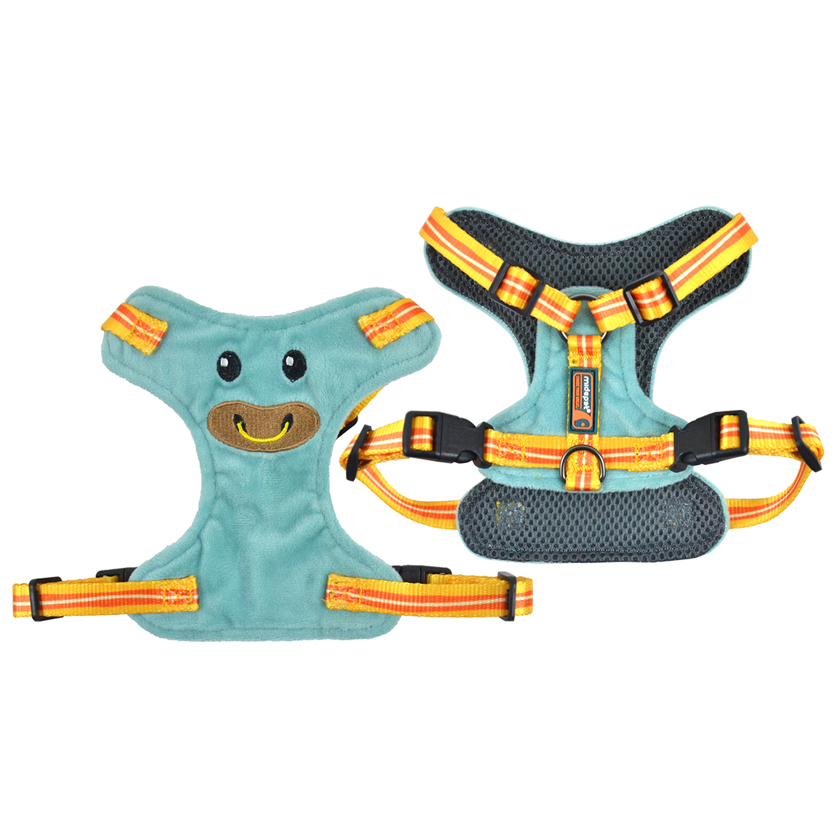 Wild Planet Series Plush Dog Harness | Cartoon Embroidery Design | 12 Color Options