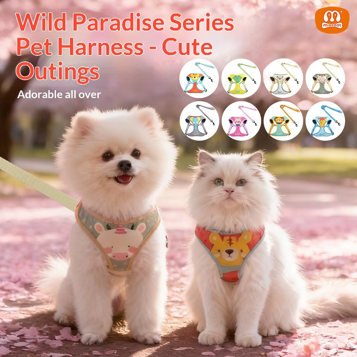 Wild Park Series Dog Harness | Animal Pattern Design | Fun Outdoor Pet Gear