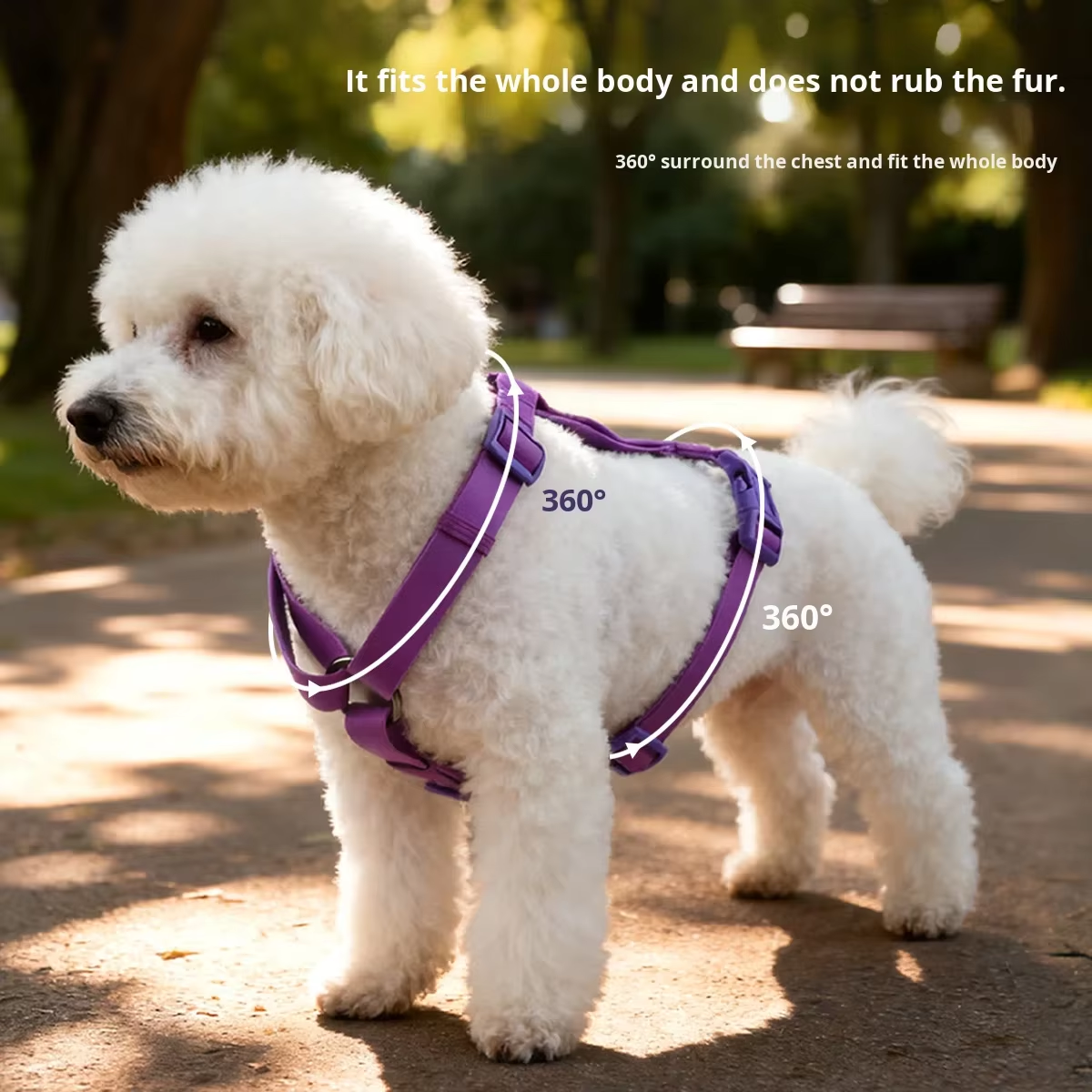 Solid Color PVC Waterproof Dog Harness | H-Back Design | Durable & Easy Clean