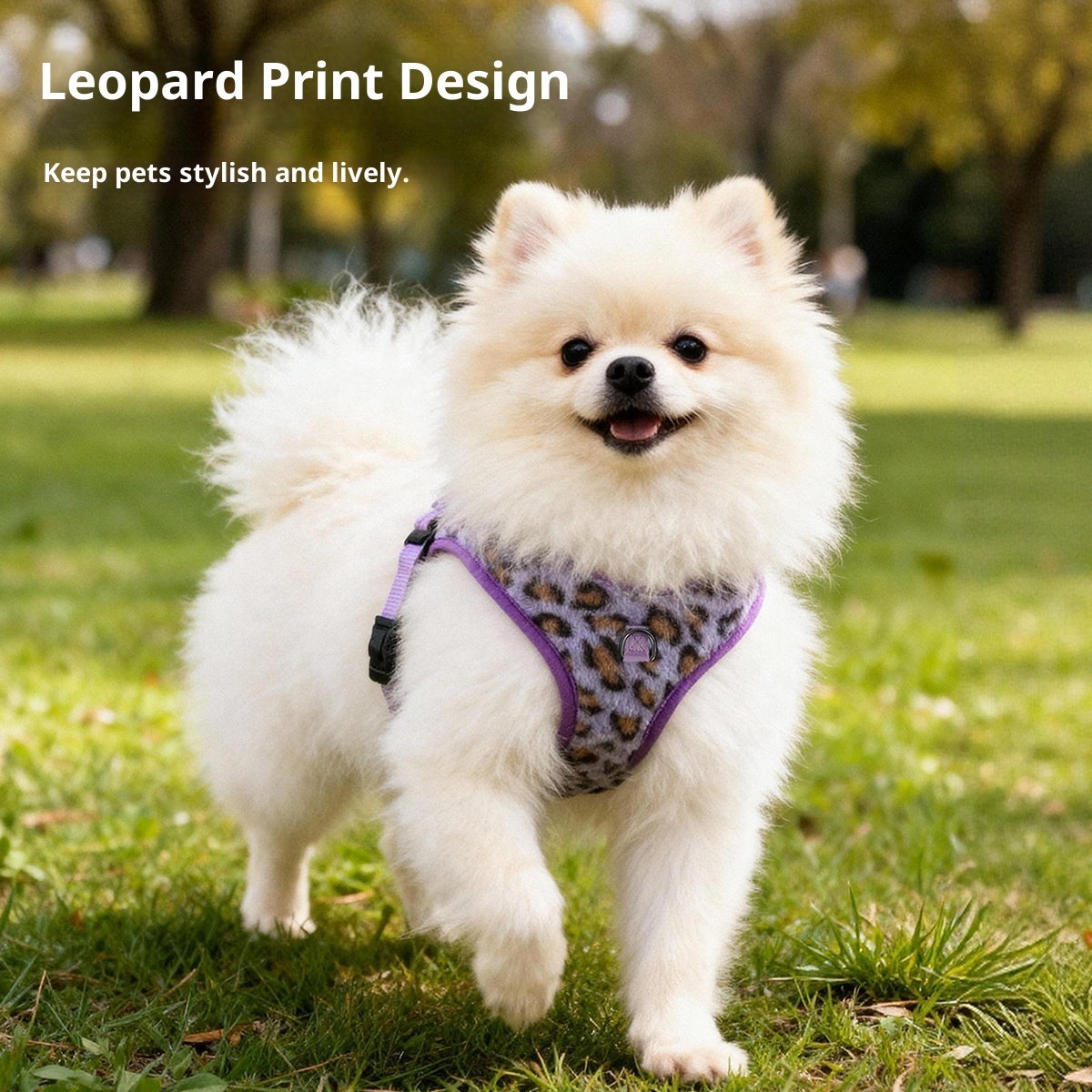 Leopard Print Rabbit Plush Dog Harness | Fashion Pet Vest | Bulk Wholesale