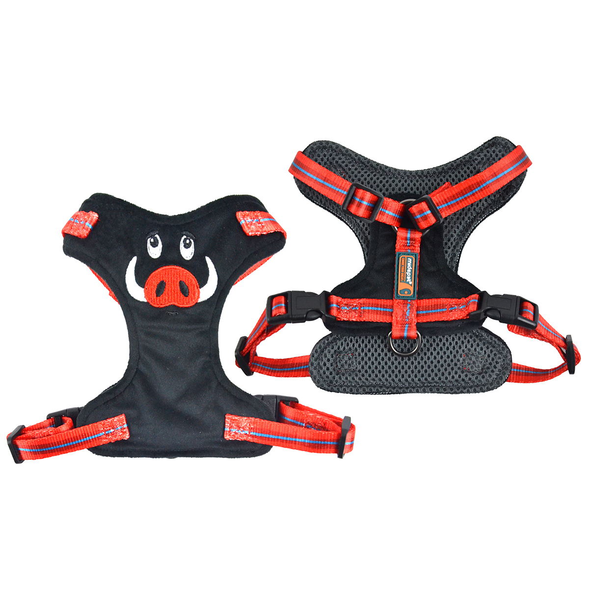 Wild Planet Series Plush Dog Harness | Cartoon Embroidery Design | 12 Color Options