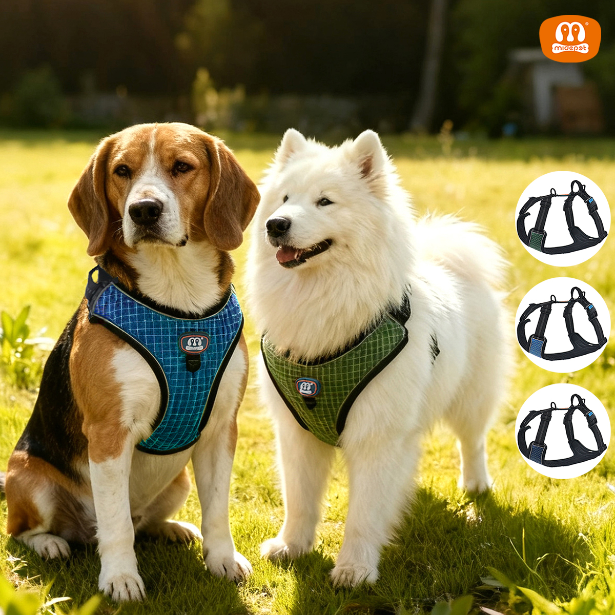 Reflective Waterproof Dog Harness | Anti-Burst Grid Design | Safety Pet Vest