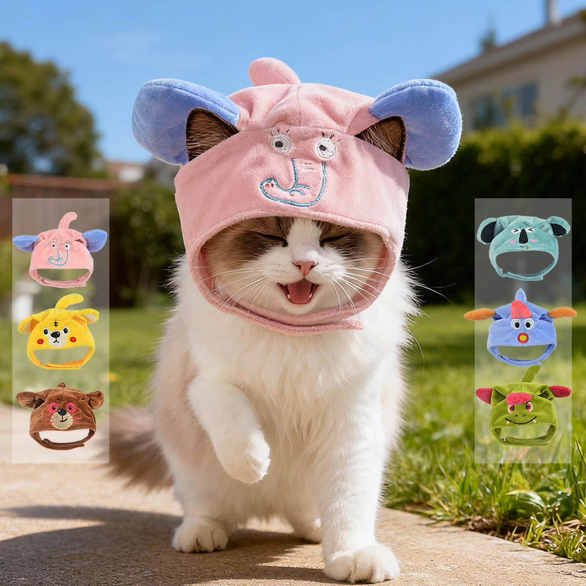 Wild Paradise Series Plush Pet Hat | Animal Expression Design | Bulk Wholesale