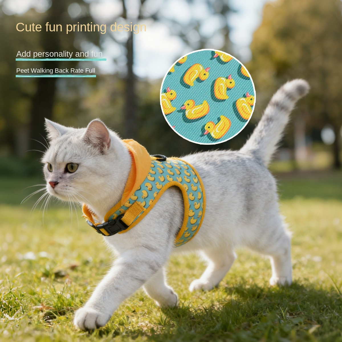 Hooded Pet Harness with Fun Print | Polyester Decorative Vest for Dogs
