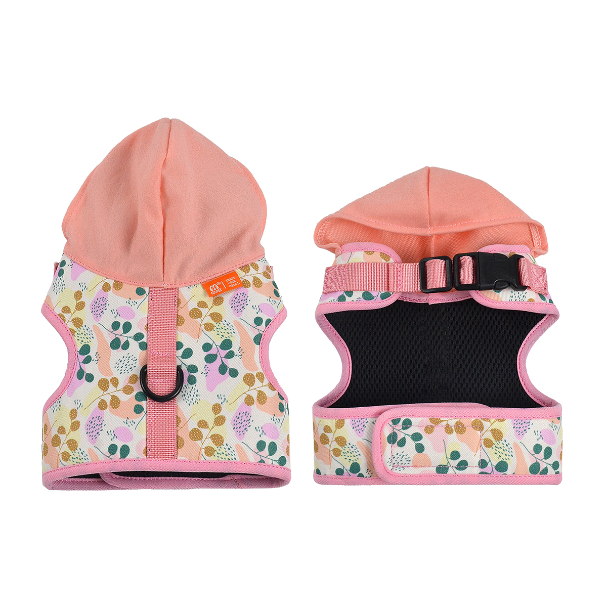 Hooded Pet Harness with Fun Print | Polyester Decorative Vest for Dogs