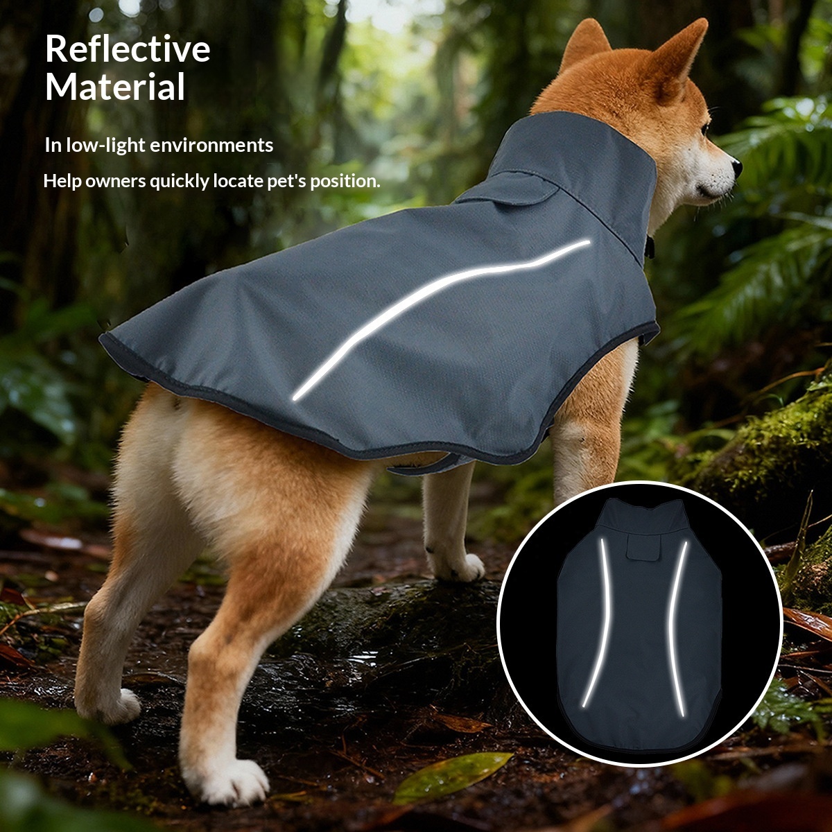 Reflective Waterproof Pet Raincoat | Quick-Dry & Anti-Penetration | Bulk Wholesale