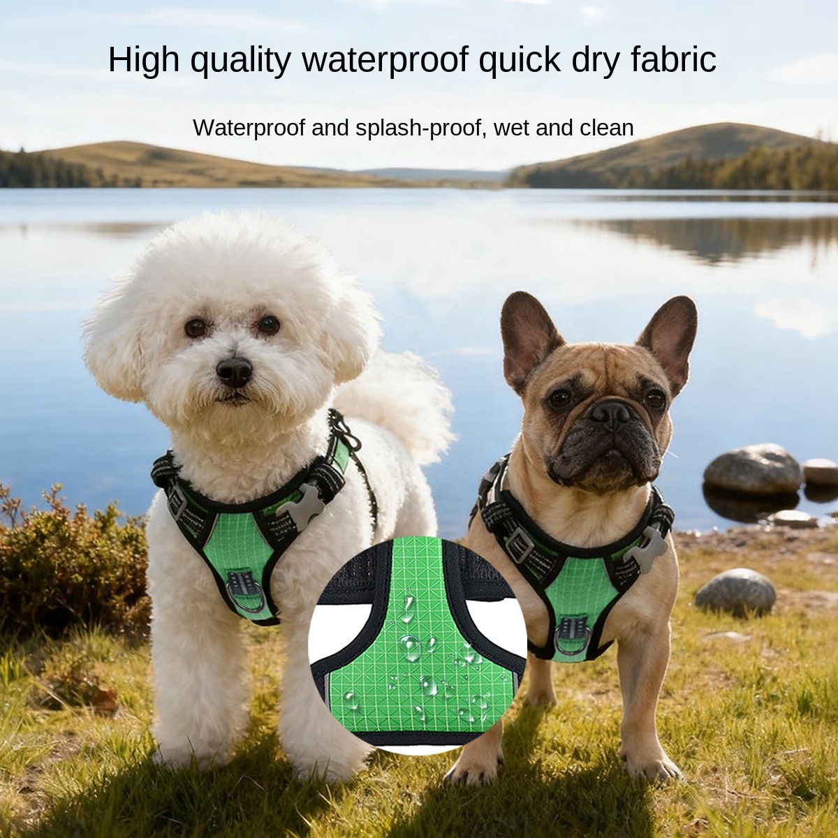 Waterproof Quick-Dry Dog Harness | Color-Blocking Design | Durable & Weatherproof