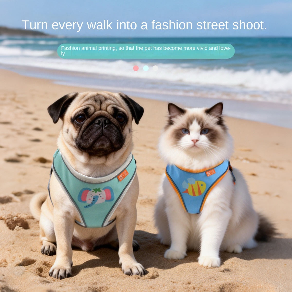 Animal Print Dog Harness | Polyester Fashion Vest | Lightweight & Adjustable