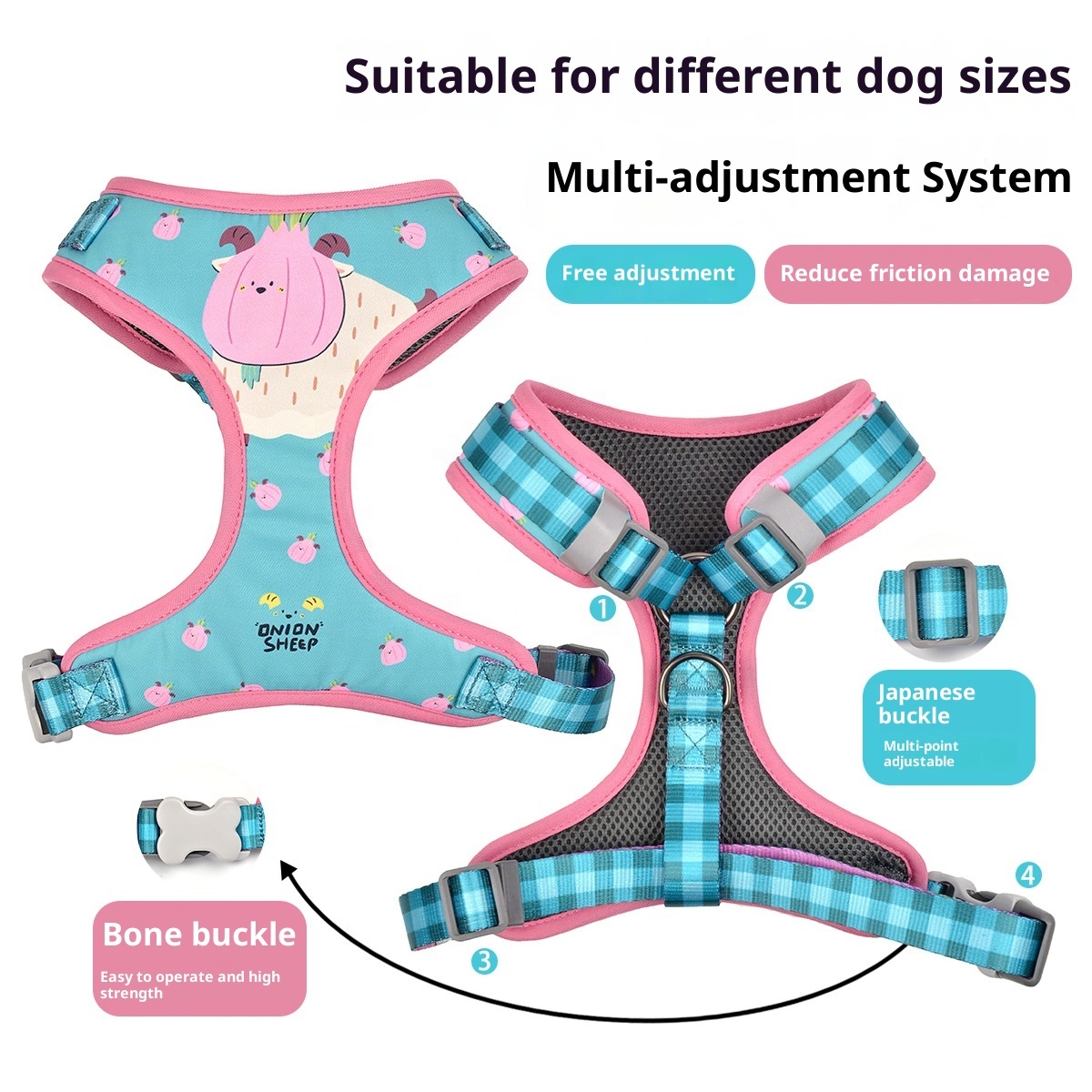 Soft & Cute Pet Harness with Playful Prints | Plush Adjustable Vest