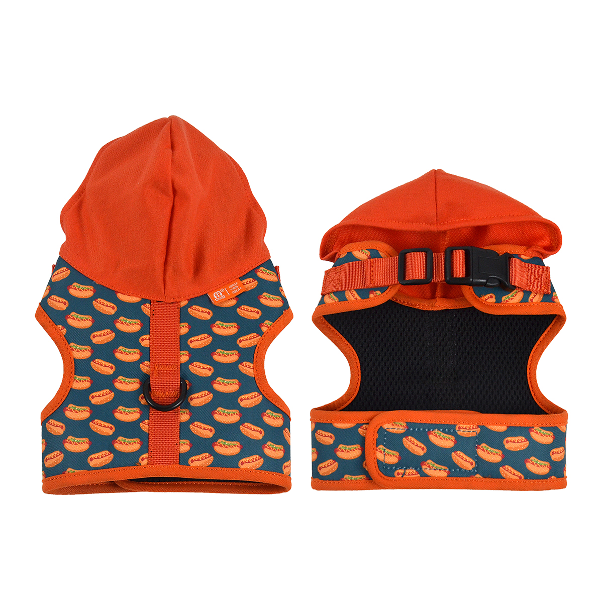 Hooded Pet Harness with Fun Print | Polyester Decorative Vest for Dogs