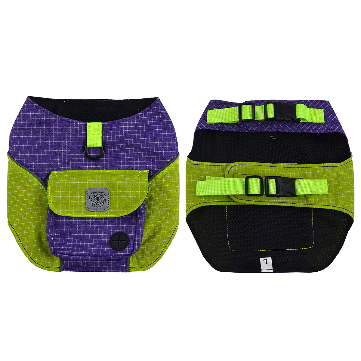 2-in-1 Outdoor Reflective Dog Harness with Pack | Multi-Function Pet Carrier Backpack