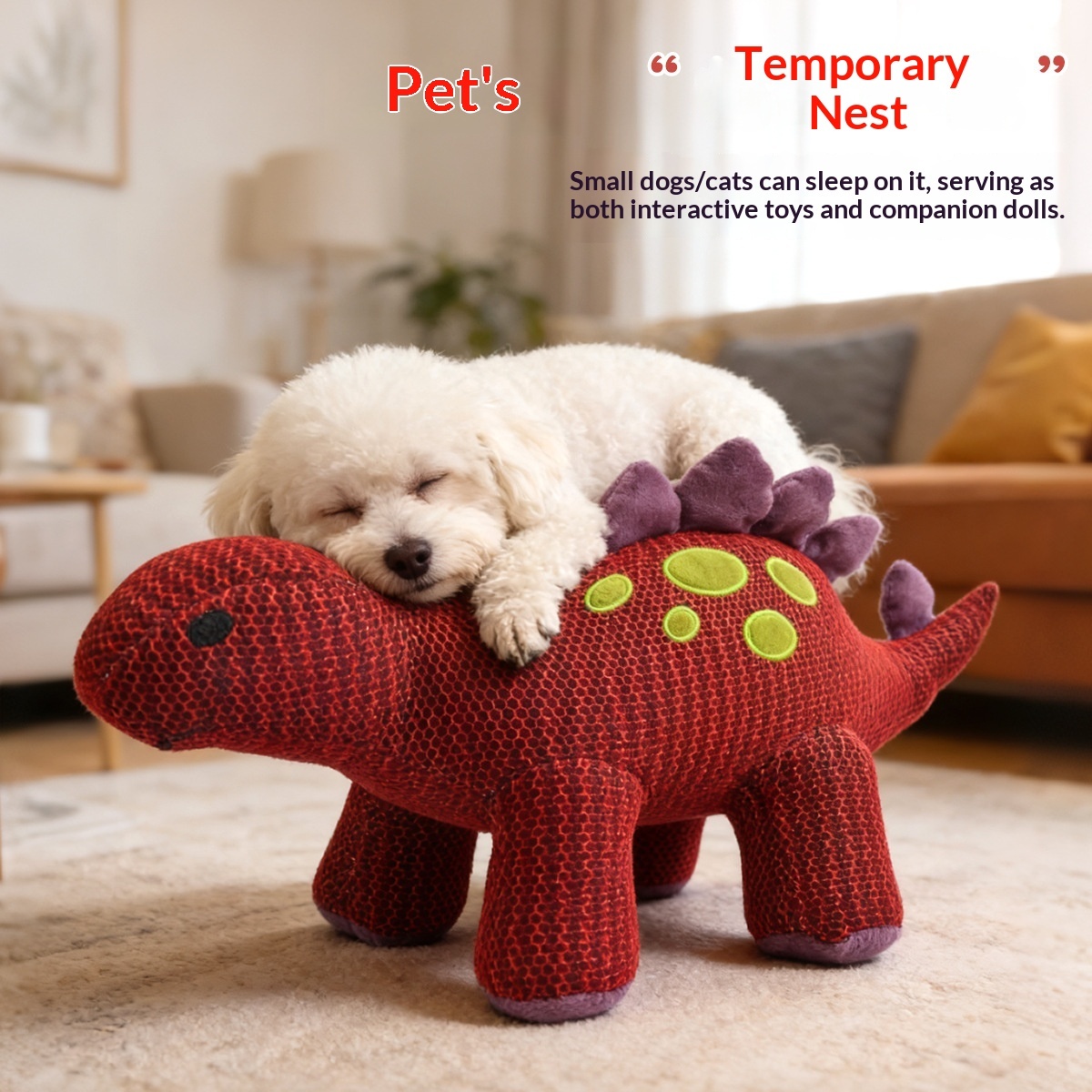 Honeycomb Mesh Dinosaur Dog Toy | Tear-Resistant, Squeaky & Chew-Proof