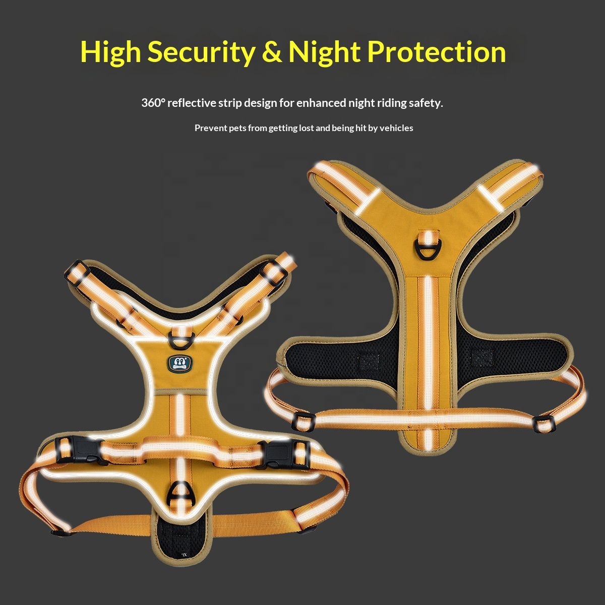 High Saturation Macaron Color Dog Harness for Medium Large Breeds | Anti-Pull & Reflective