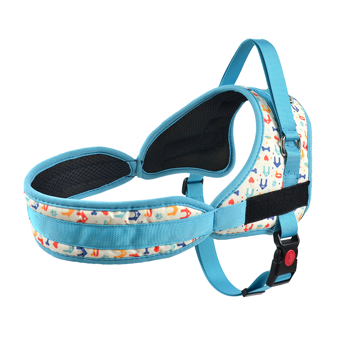 Multi-Print Dog Harness with Anti-Pull Handle & DIY Patch | 3 Colors | Neck Padding & Breathable Mesh