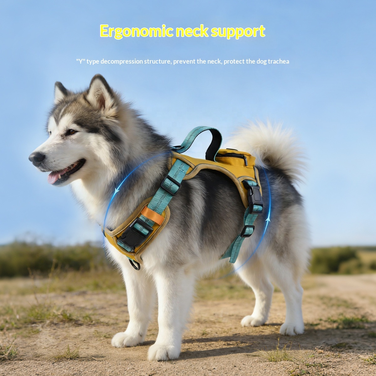 Multi-Function Dog Harness with Storage Bag & Handle | Reflective & Anti-Pull