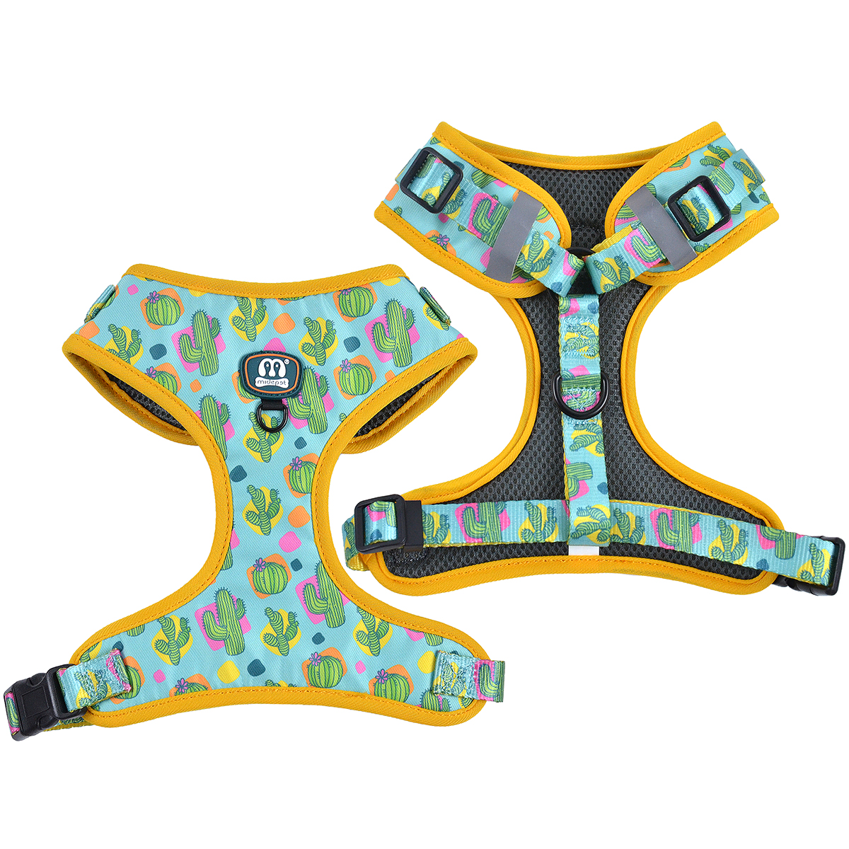 Print Dog Harness with Sandwich Lining | 4 Colors & 4 Sizes | Breathable Polyester