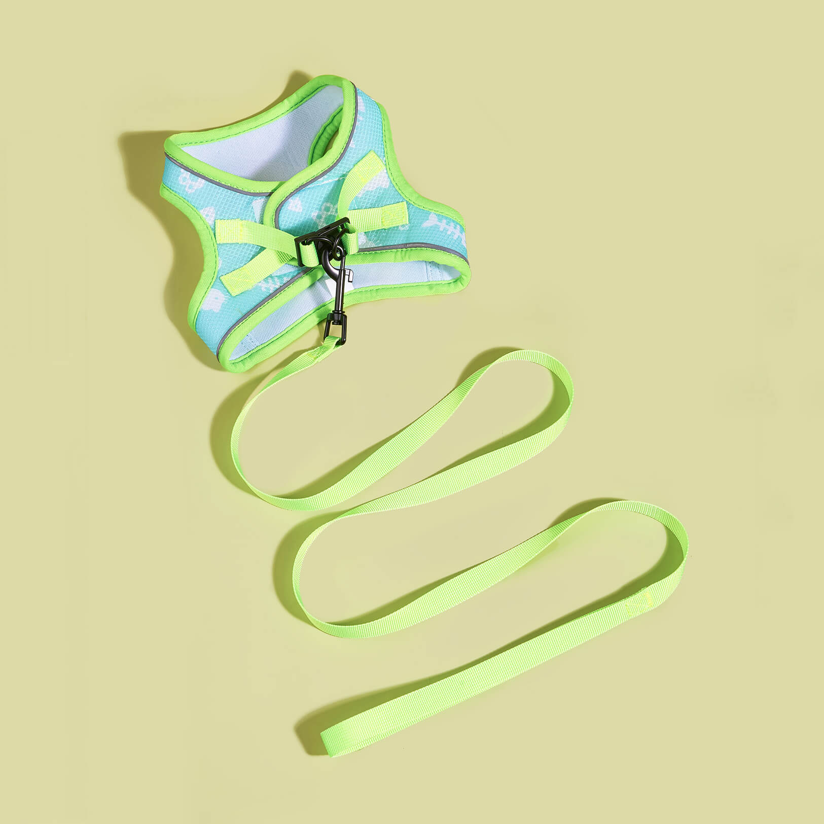 Stimulicat Escape-Proof Cat Harness – Soft Mesh Vest With Reflective Strips, Adjustable, No Head Hole, Includes Leash (Light Green, XS)